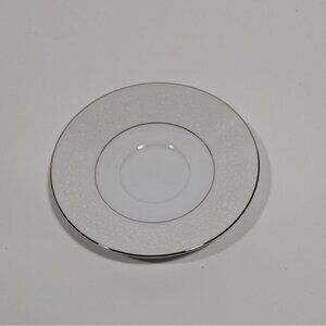 Majestic China Plymouth White Silver Floral Saucer Japan